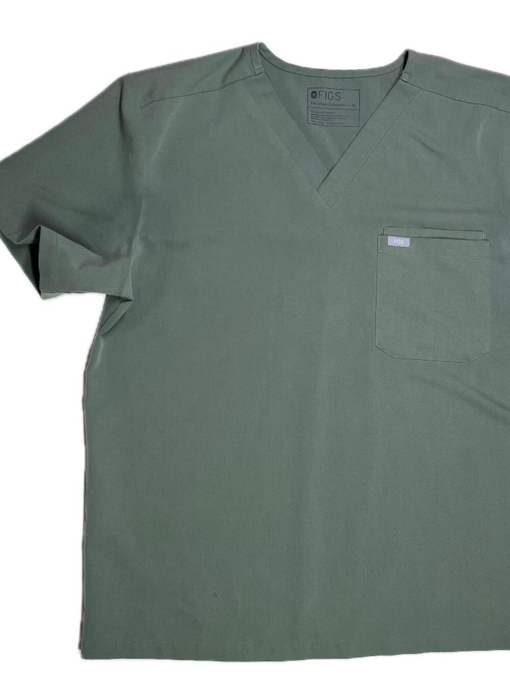 FIGS Men's XL Leon Technical Collection Green V-Neck Scrub Top FM1500